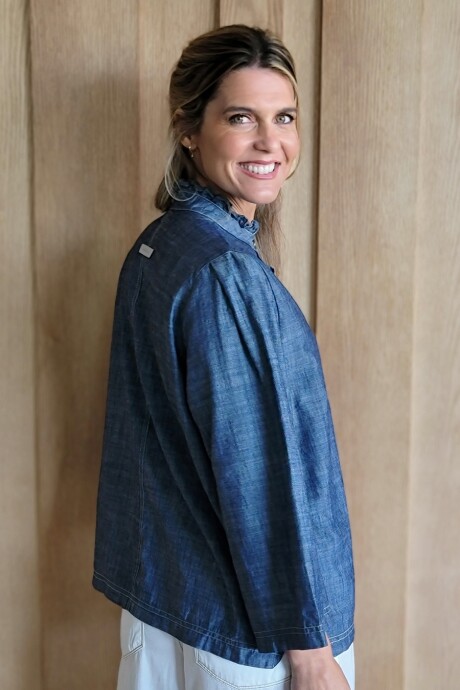 Camisa Dinamarca Lino Azul melange