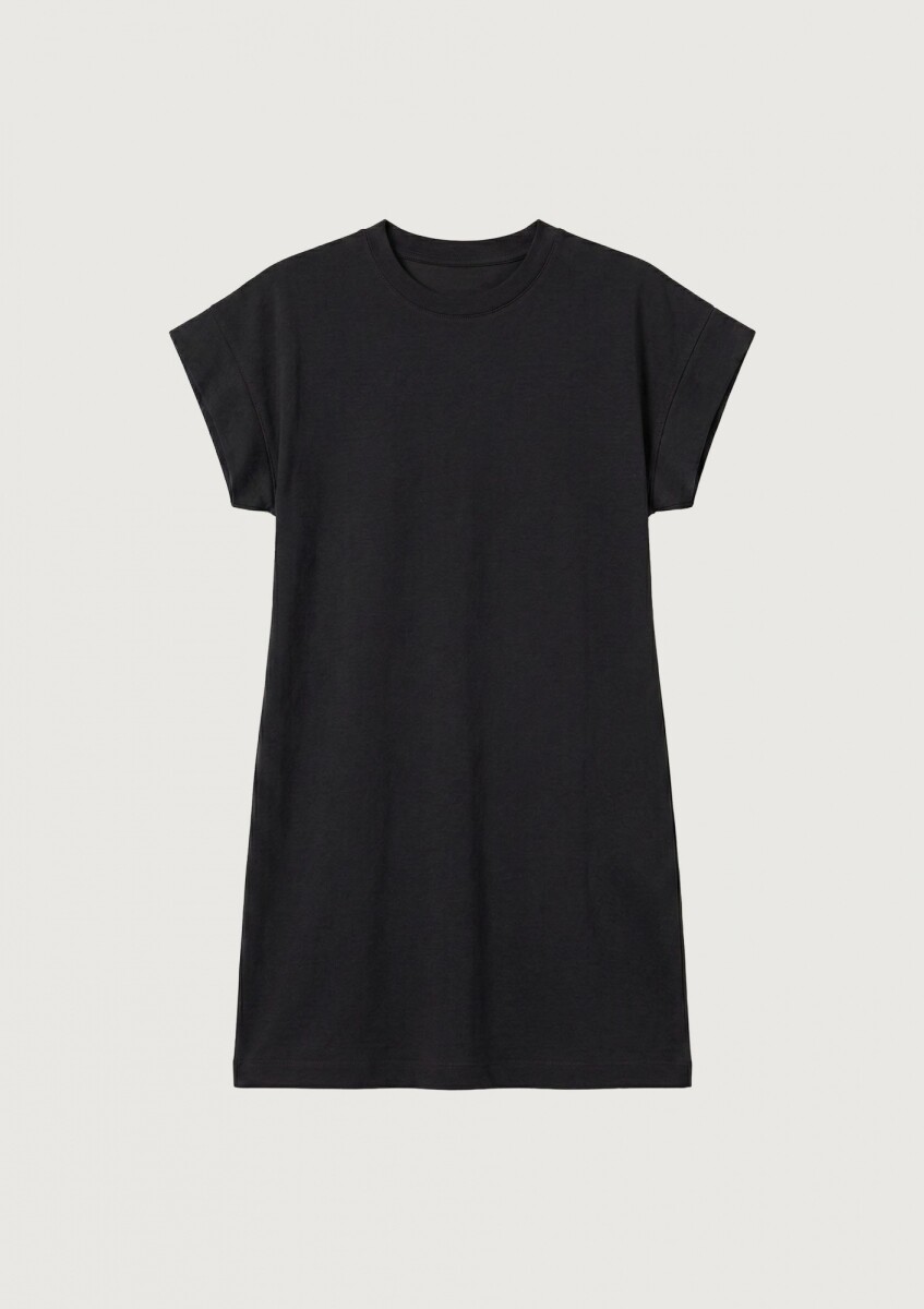VESTIDO CORTO DE MANGA CORTA - NEGRO 