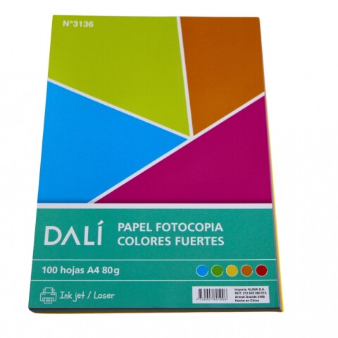 PAPEL DALI A4 DIFERENTES COLORES X 100 UNIDADES PAPEL DALI A4 DIFERENTES COLORES X 100 UNIDADES