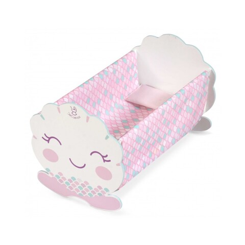 Cama Cunita Muñecas De Cuevas Madera Mecedora Balancin Variante Color Rosa