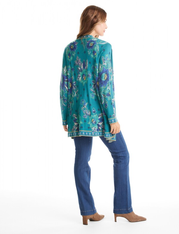 Cardigan Abierto Estampado VERDE/MULTI