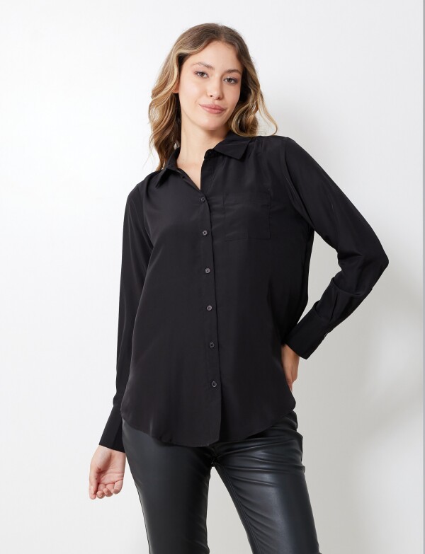 Camisa Saten NEGRO