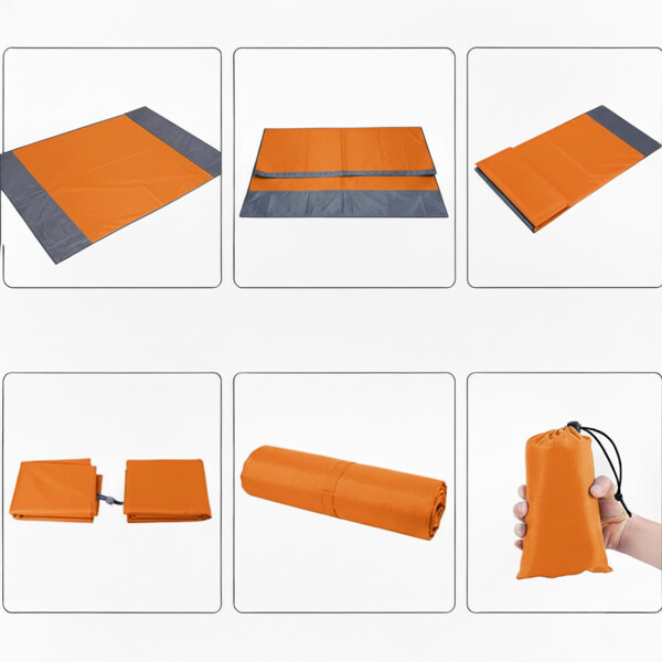 Manta Playa Picnic Camping Tela Oxford 210 X 200 Cm + Bolso Color Naranja