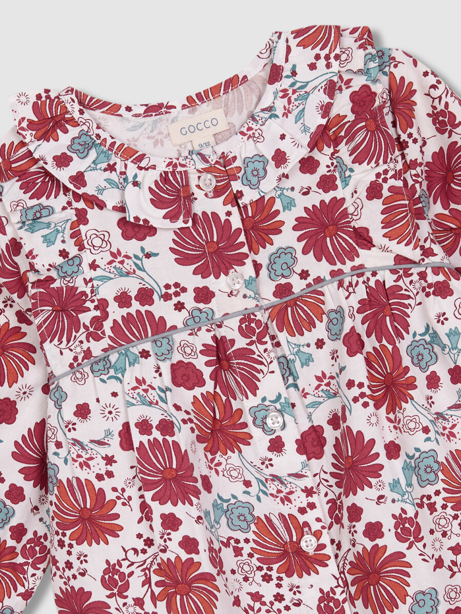 Pijama Con Estampado De Flores Cereza