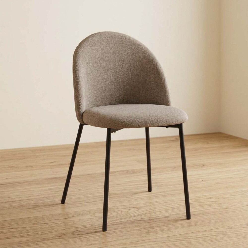 SILLA DE COMEDOR METAL-Y-TELA MARRON NOA