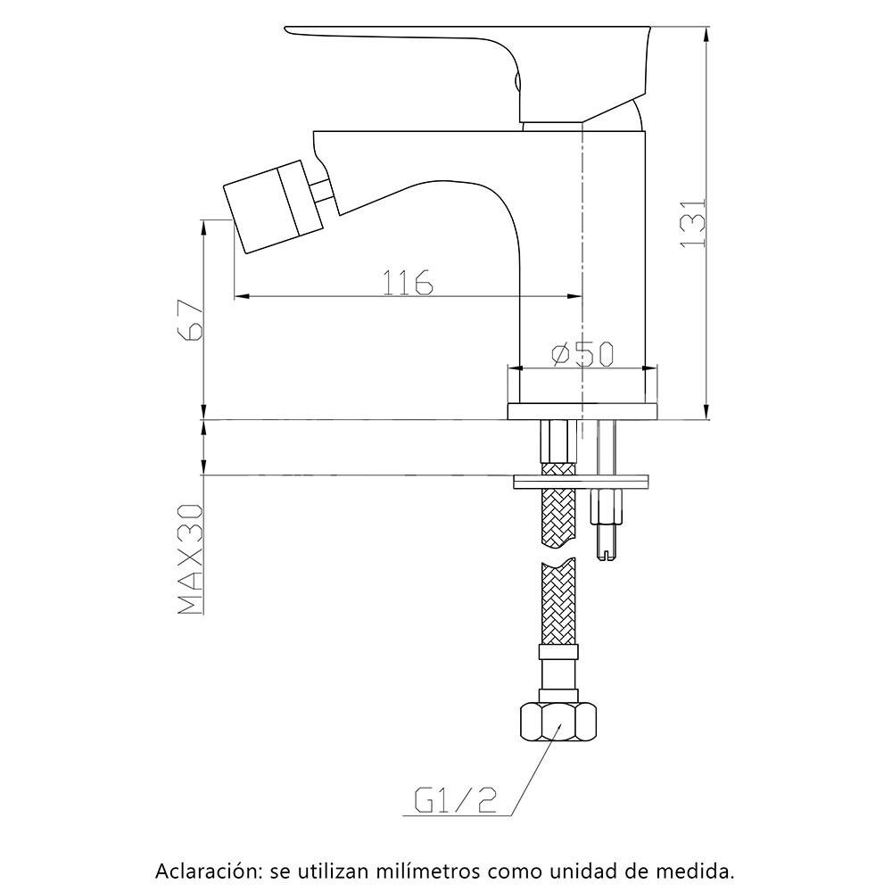 GRIFERÍA DE BIDET EUROPEO MONOCOMANDO / MODELO TURIN Grifería De Bidet Europeo Monocomando / Modelo Turin