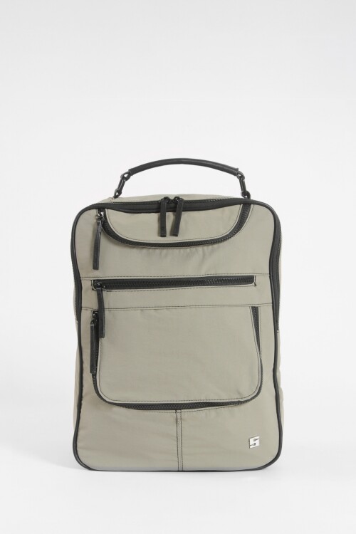 Mochila porta laptop cierres verde