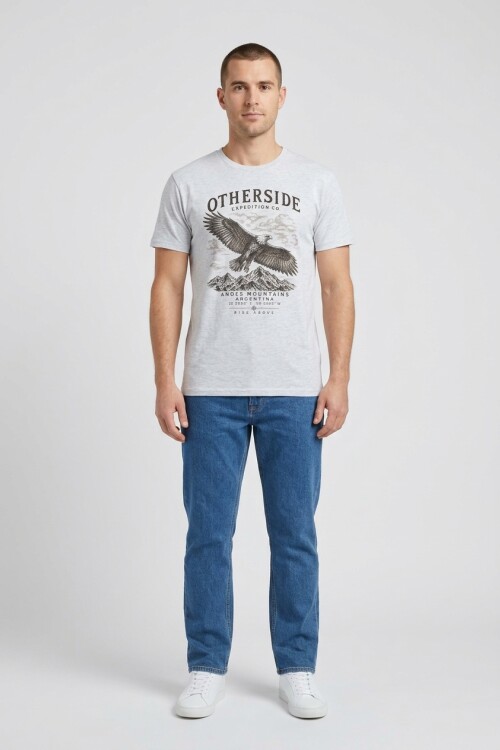 Camiseta estampada Águila GRIS MELANGE