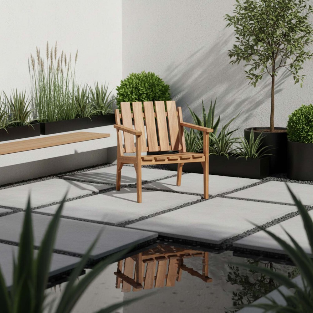 BUTACA MADERA NATURAL-BEIGE ARCADIA