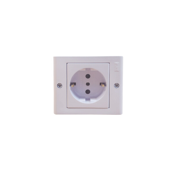 Caja 2 mód c/tomacorriente schuko blanco puro Sica ELE07677