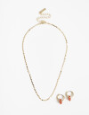 Bijouterie Set Set Aros Chapones Y Collar - Dorado