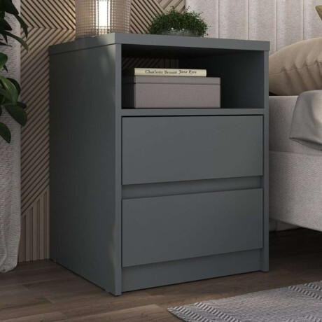 Mesa de Luz 2 Cajones SOUTH Plus Gris