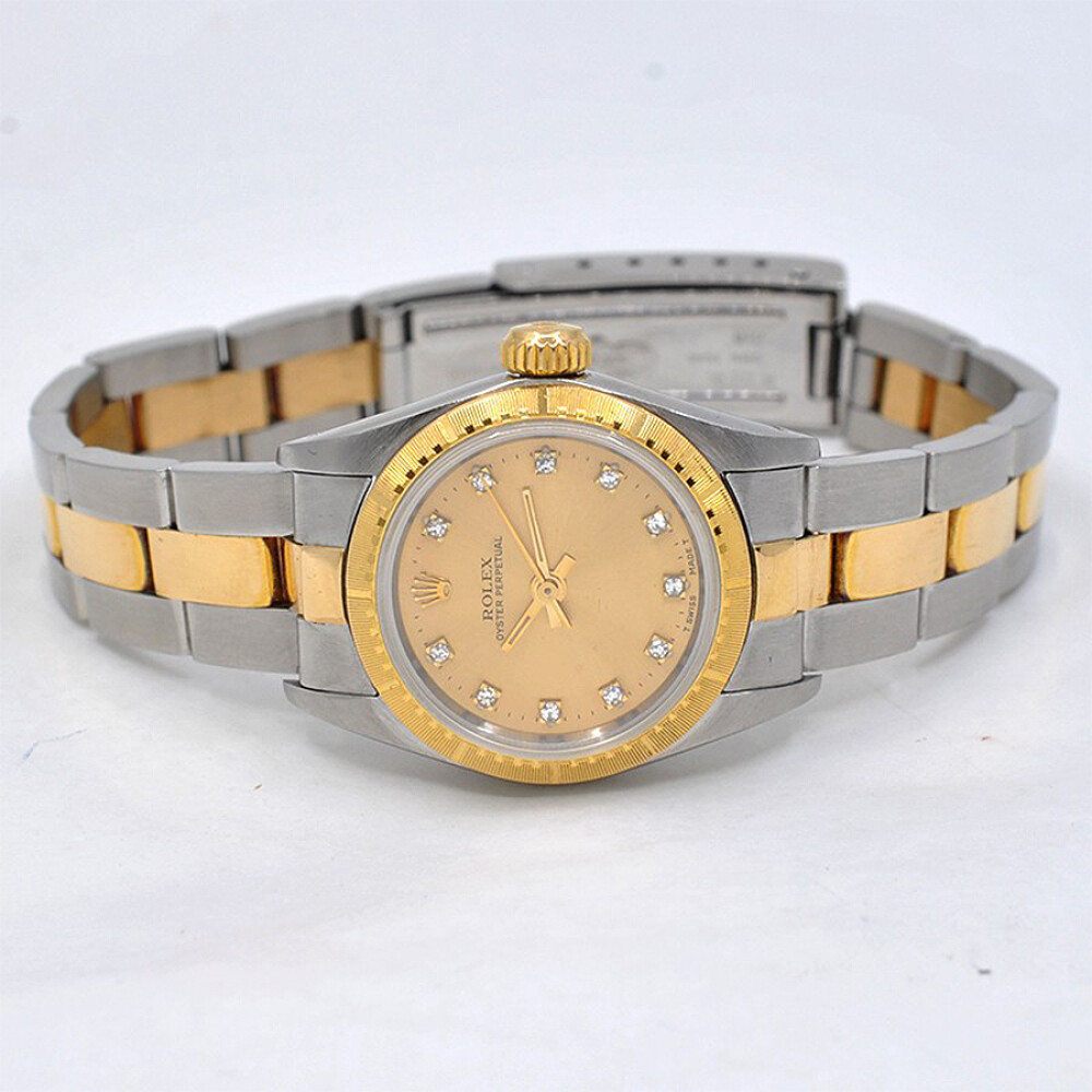 Rolex Lady Oyster Perpetual 67243 Año 1990. Acero, Oro Y Brillantes. 24 Mm Rolex Lady Oyster Perpetual 67243 Año 1990. Acero, Oro Y Brillantes. 24 Mm