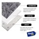 Alfombra Tapete Shaggy Peluda 150 X 200cm Pelo Alto Gris