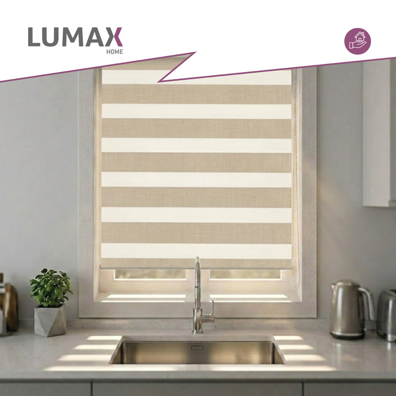 Cortina Roller Zebra Simple Lumax 1.4 X 2.1m Gran Calidad Beige