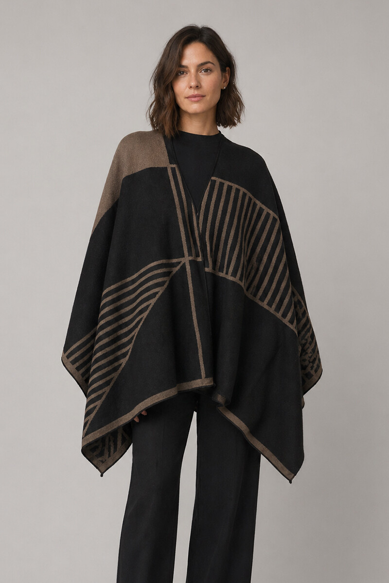 Ruana Noa - Estampa marrón 