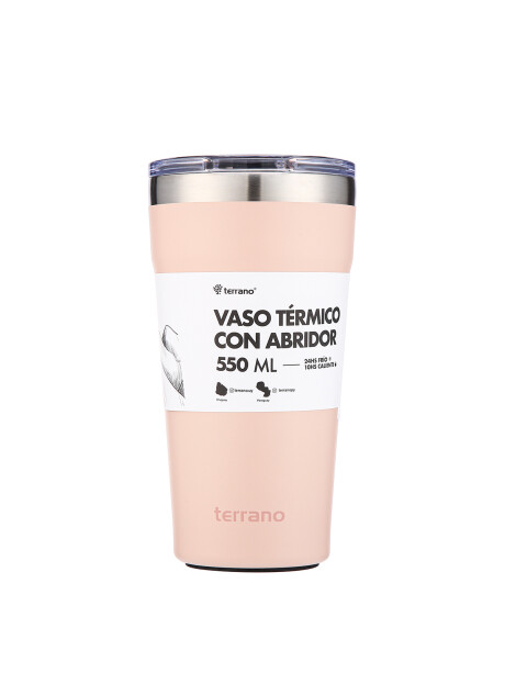 Vaso Acero Inox. 550mL. Rosa