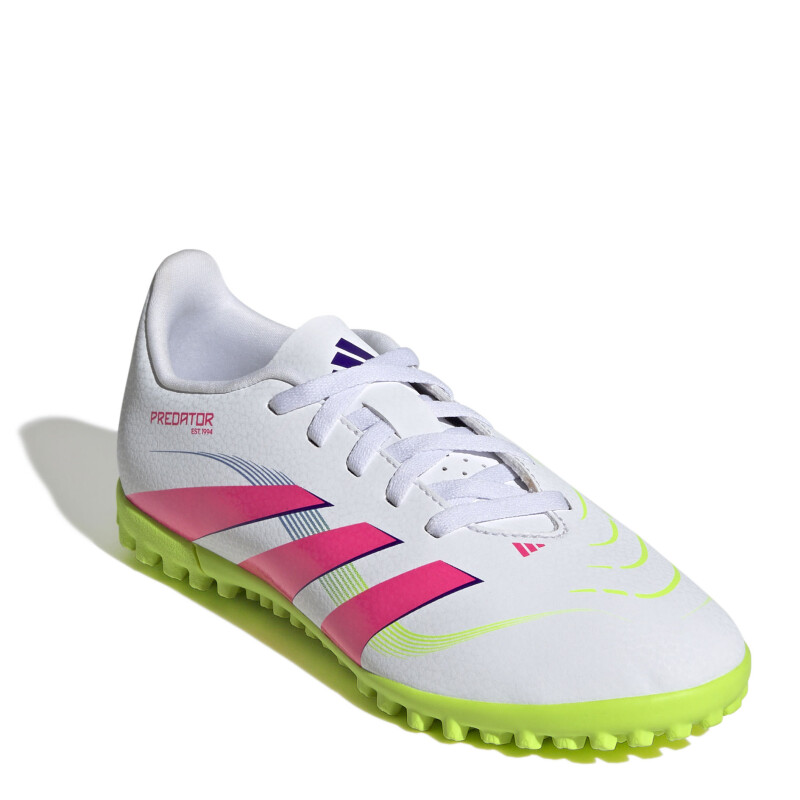 Championes de Niños Adidas Futbol 5 Predator Club Blanco - Rosado - Amarillo Lima