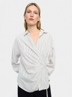 Camisa A Rayas Con Cruzado Y Drapeado multicolor