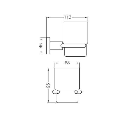 Portavaso Con Vaso Incluido 0.115X0.115X0.09 Fv CROMO