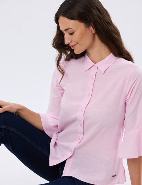 CAMISA DE LINO CON VOLADOS Rosacla