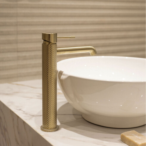 Grifería Lavatorio Alto Signature Oro Cepillado DORADO-BRUSHED GOLD