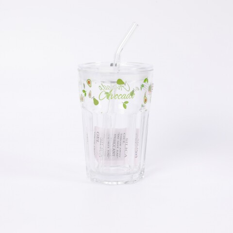 VASO DE VIDRIO OCTOGONAL COLECCIÓN PALTA CON SORBETE – 430 ML VASO DE VIDRIO OCTOGONAL COLECCIÓN PALTA CON SORBETE – 430 ML