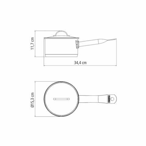 Cacerola c/ mango c/ tapa Ø14 -1,1L "PROFESSIONAL" TF1710
