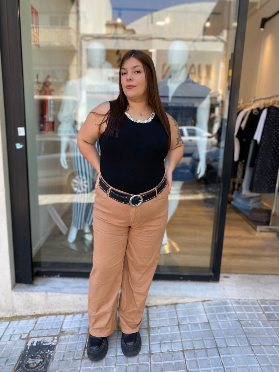 Musculosa Perlas - Negro 