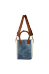 CARTERA MATERA TERRANO DE MANO AZUL CON BLANCO