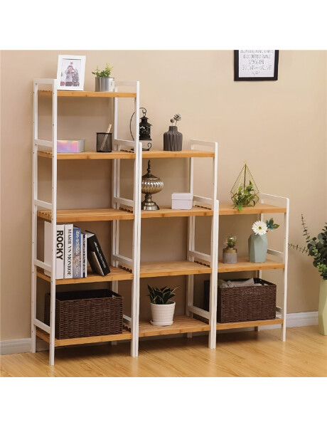 ESTANTERIA 5 TABLAS 45X32X142 CM BAMBOO CON BLANCO ESTANTERIA 5 TABLAS 45X32X142 CM BAMBOO CON BLANCO
