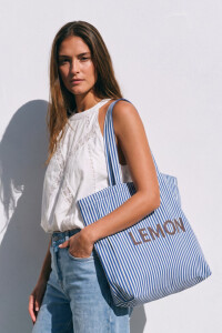 Maxi Bolso De Algodon Azul