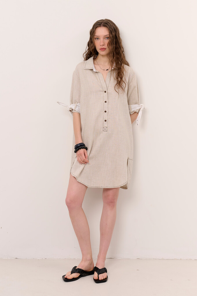 VESTIDO LINO POLO BEIGE