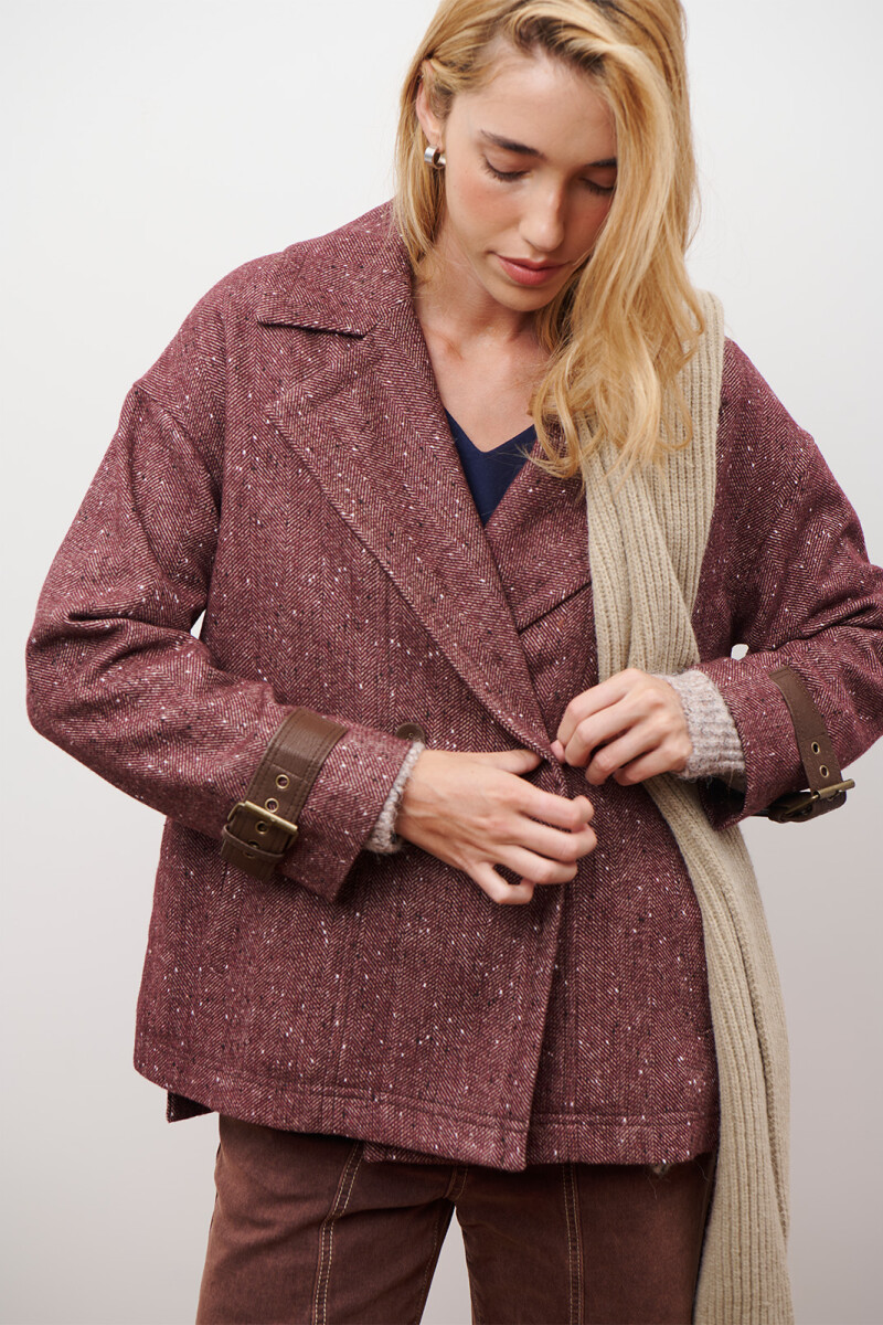 CHAQUETON ESPIGA BURDEOS