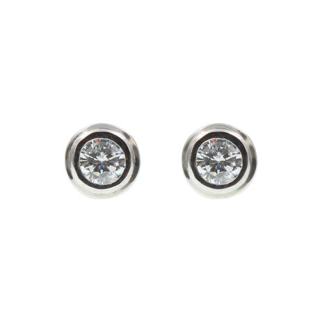 Caravanas Dot de oro blanco 18k con circonia Caravanas Dot de oro blanco 18k con circonia