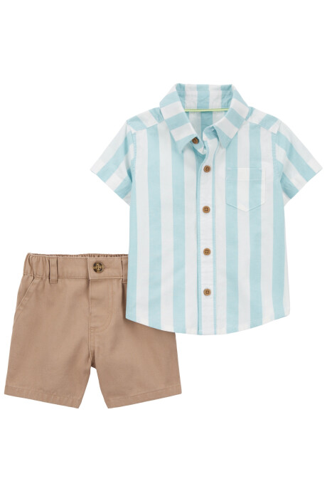 Set dos piezas, short de popelina y camisa de algodón Set dos piezas, short de popelina y camisa de algodón