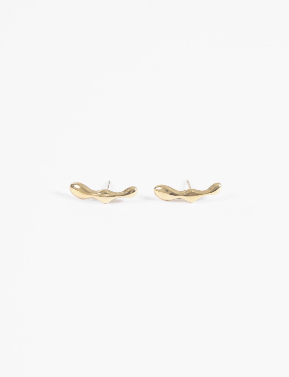 Aros pasante acero irregular - dorado 