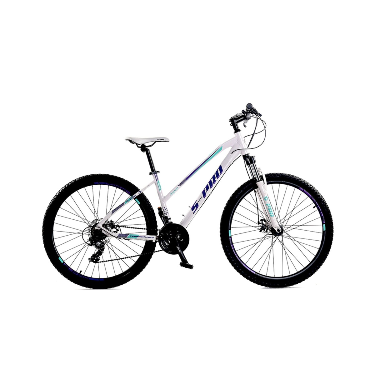 Bicicleta montaña S-Pro Aspen rodado 27.5 Shimano 21 cambios - Blanco 