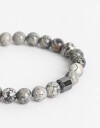 Pulseras Elásticas Piedras Pulsera De Piedras Men´s Collection - Gris Melange