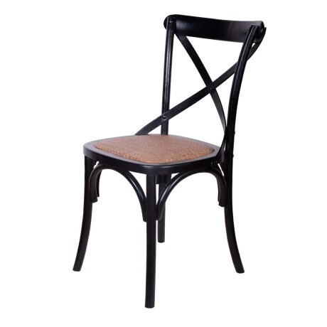 SILLA DE COMEDOR MADERA NEGRO CRUCETA