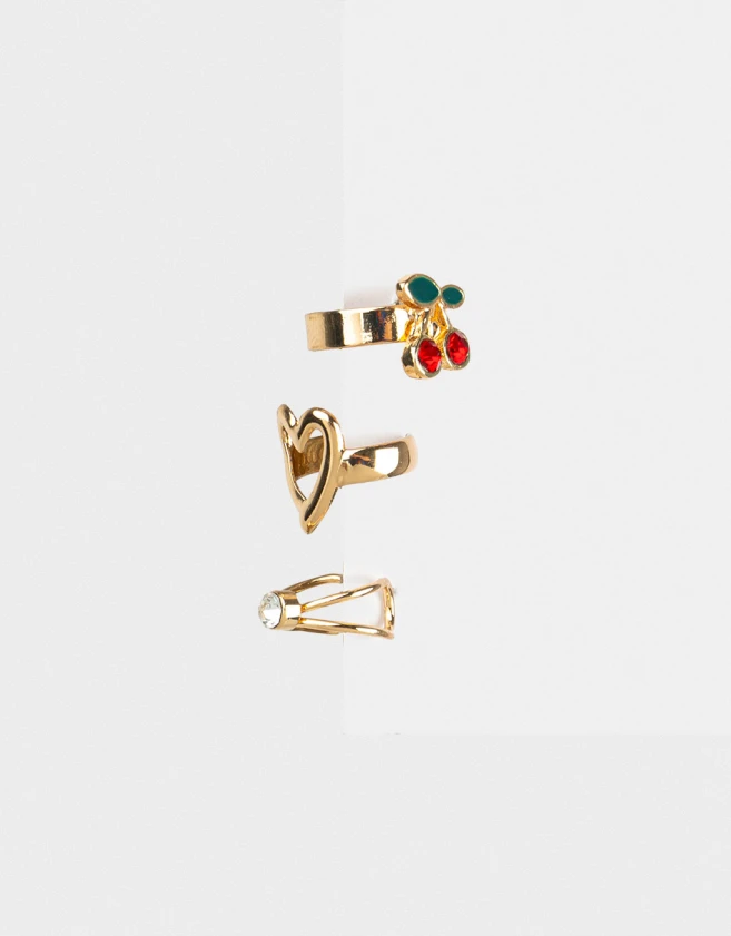 Bijou Cuff Frutas Set De Earcuff "cherry" - Dorado