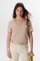 REMERA V DOBLE BEIGE