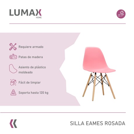 Silla Eames de colores y patas de madera Liso