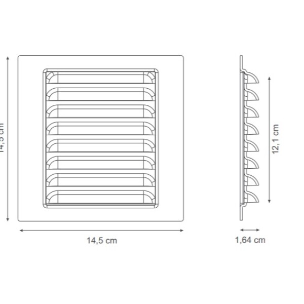 Rejilla de Ventilación PVC 14.5x14.5cm Ventokit Rejilla de Ventilación PVC 14.5x14.5cm Ventokit