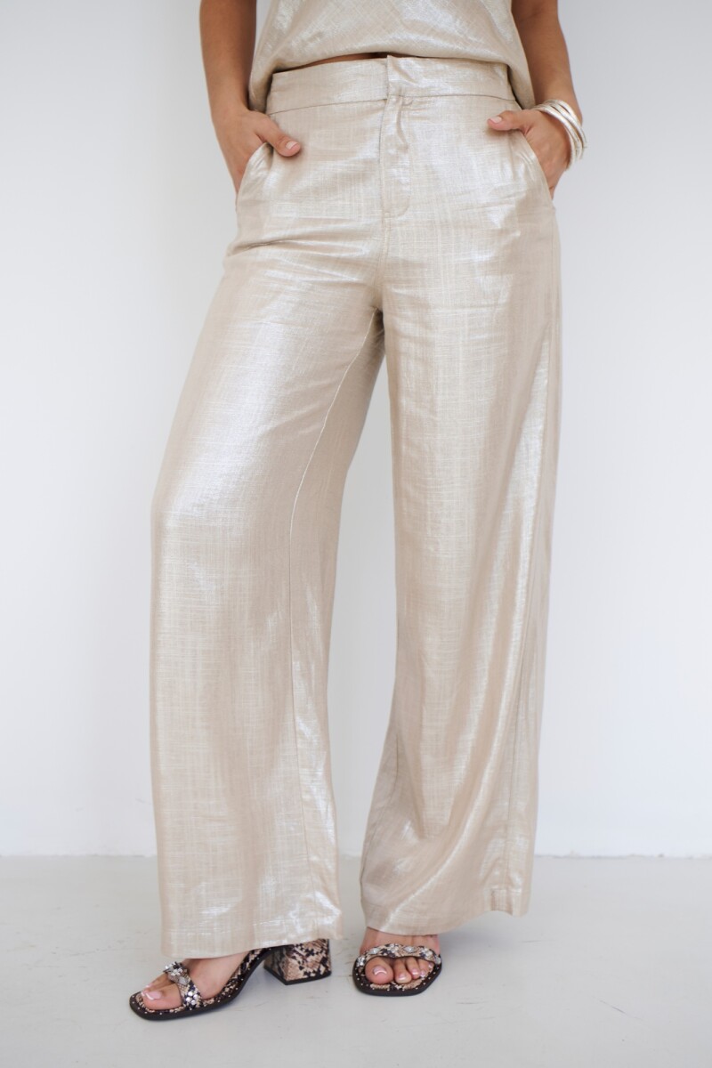 PANTALON LINO GLOW ORO