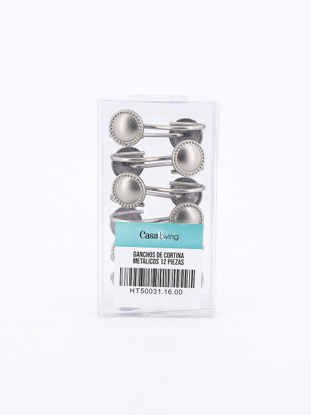 GANCHOS CORTINA METALICOS PLATEADO