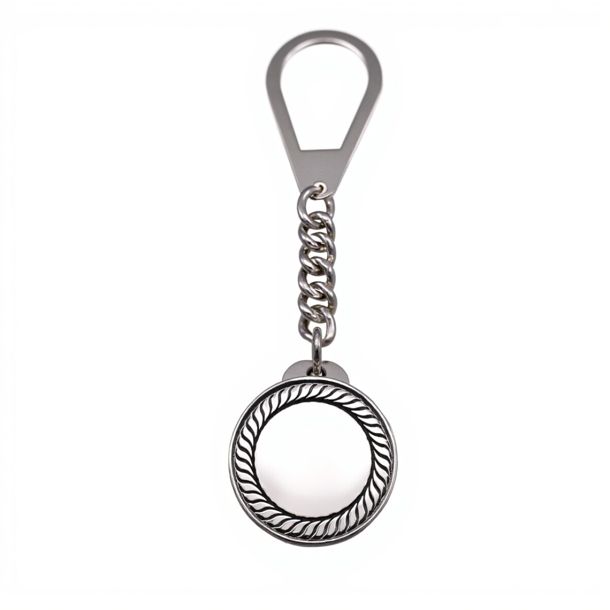 LLAVERO LISO PARA GRABAR - ALPACA Y PLATA - plateadouniforme 