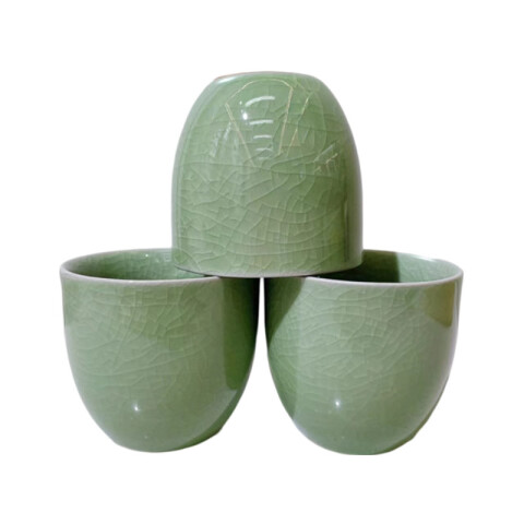 Taza de cerámica verde sin asa Taza De Cerámica Verde Sin Asa