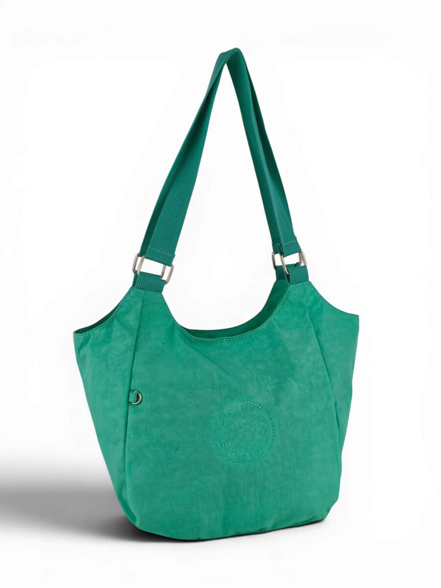 Bolso de Hombro en Tafeta Amasada - Turquesa 