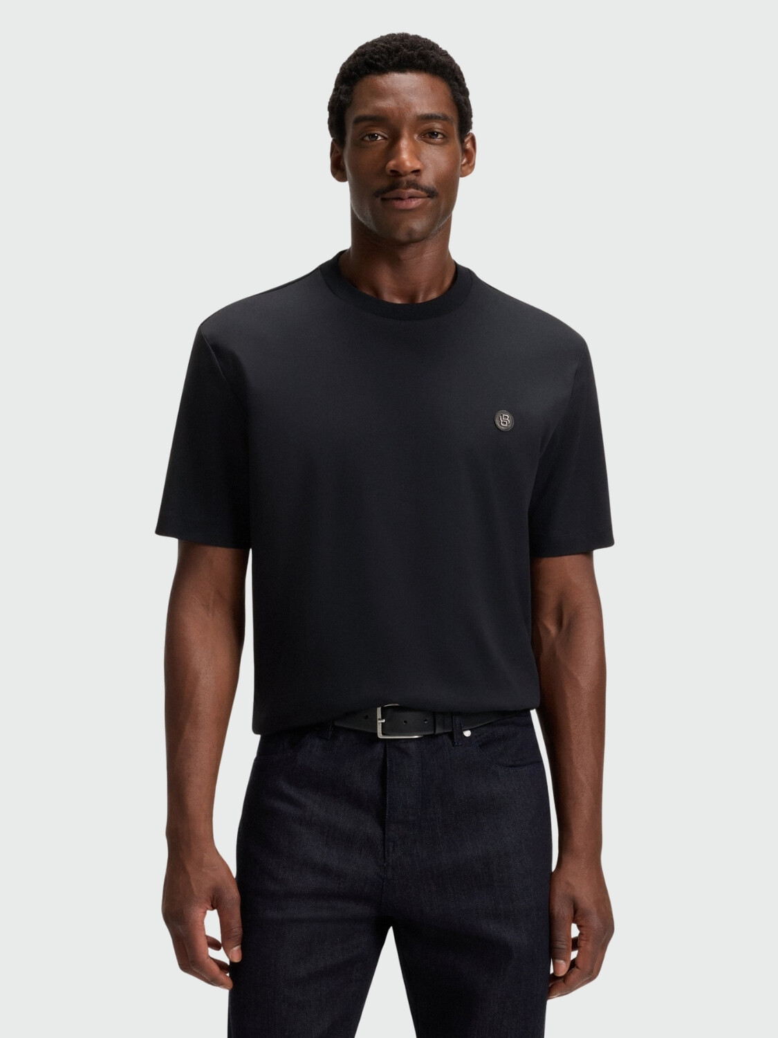 BOSS - Remera Regular Monograma Double B Azul